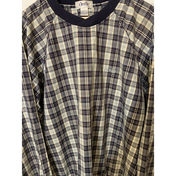 Izod Golf Plaid Pullover Windbreaker Jacket Mens Sz L Blue Yellow - Picture 4 of 6